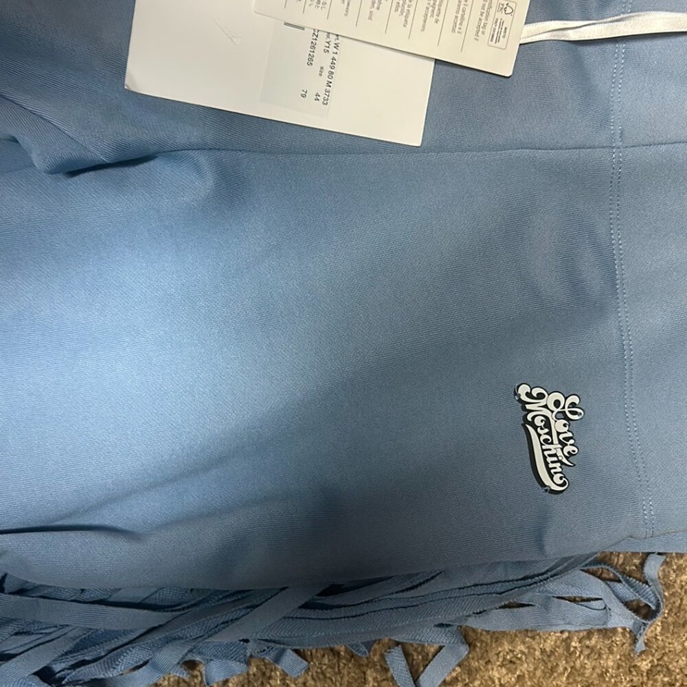 Love Moschino Light Blue Fringe Leggings